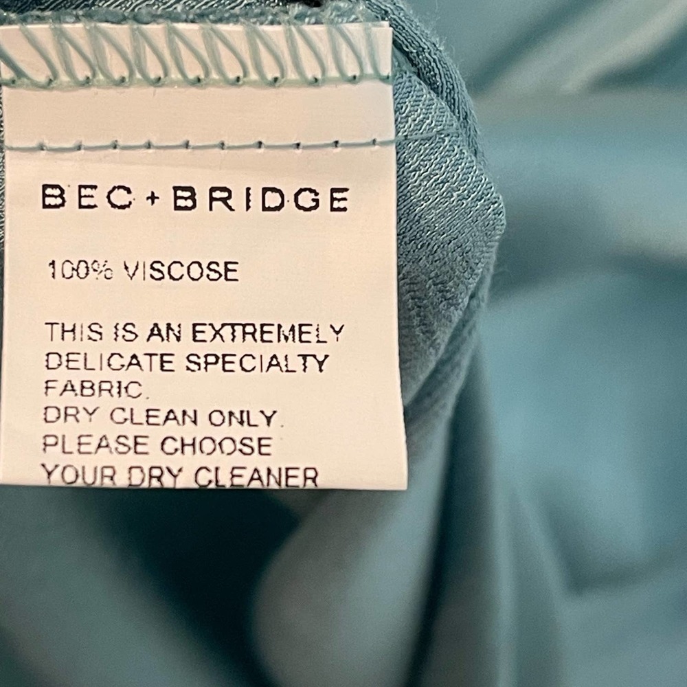 Bec & Bridge Silk Satin Maxi Dress in Light Aqua - Picture 9 of 11